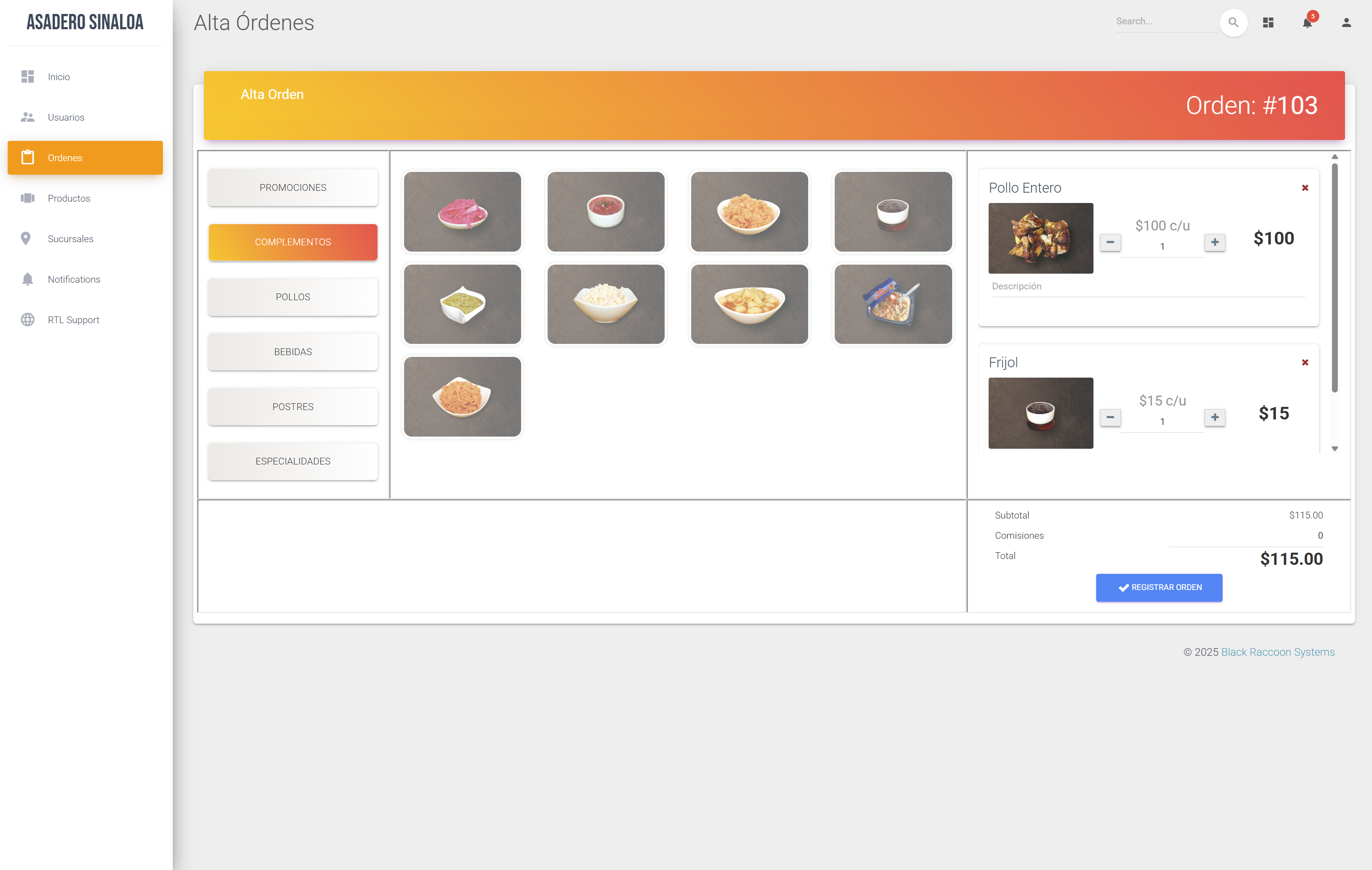 Flujo de pedidos y pago