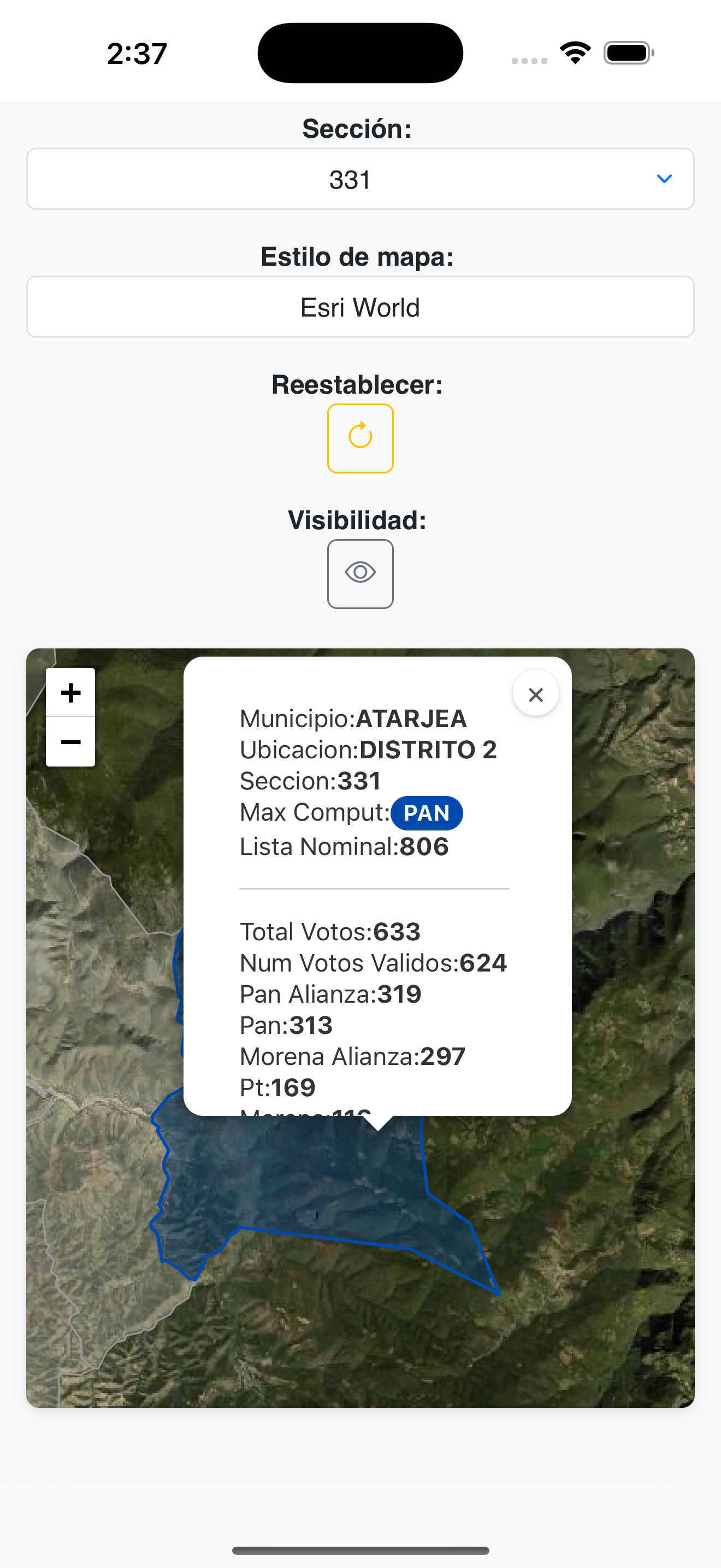 Filtros y estilos móvil
